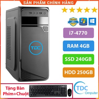 Case máy tính để bàn,chơi game MAX PC CPU Core i7 4770 Ram 4GB SSD 240GB+HDD 250GB+ Qùa tặng bộ phím chuột,bàn di chuột