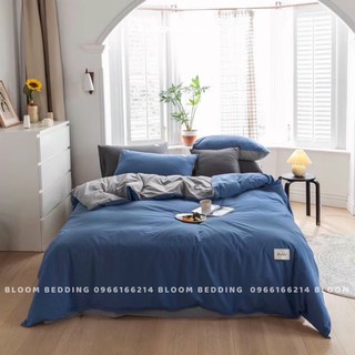 Set chăn ga gối cotton tici 4 món - xanh ghi