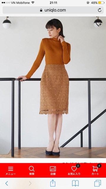 Chân váy ren uniqlo nhật