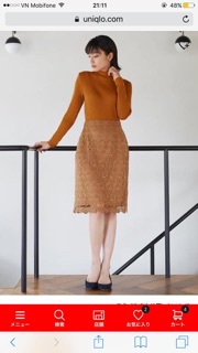 Chân váy ren uniqlo nhật