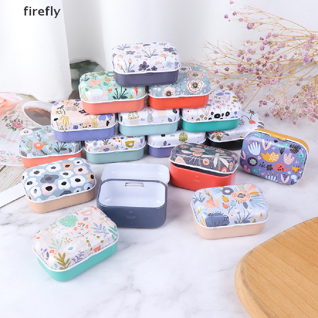 (firefly) Hộp Thiếc Mini Đựng Trang Sức / Tiền Với Hoa