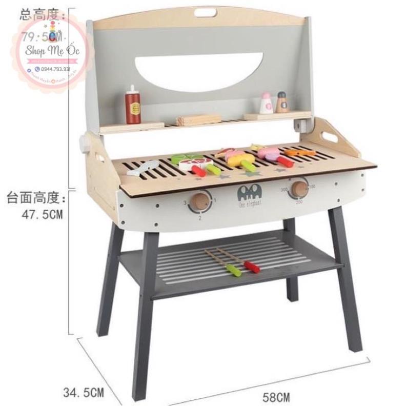 Đồ chơi gỗ - Bếp nướng BBQ đứng cao 80cm - Hàng có sẵn