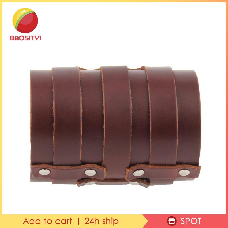 [Baosity1] Đai Da PU Đeo Cổ Tay Màu Đen