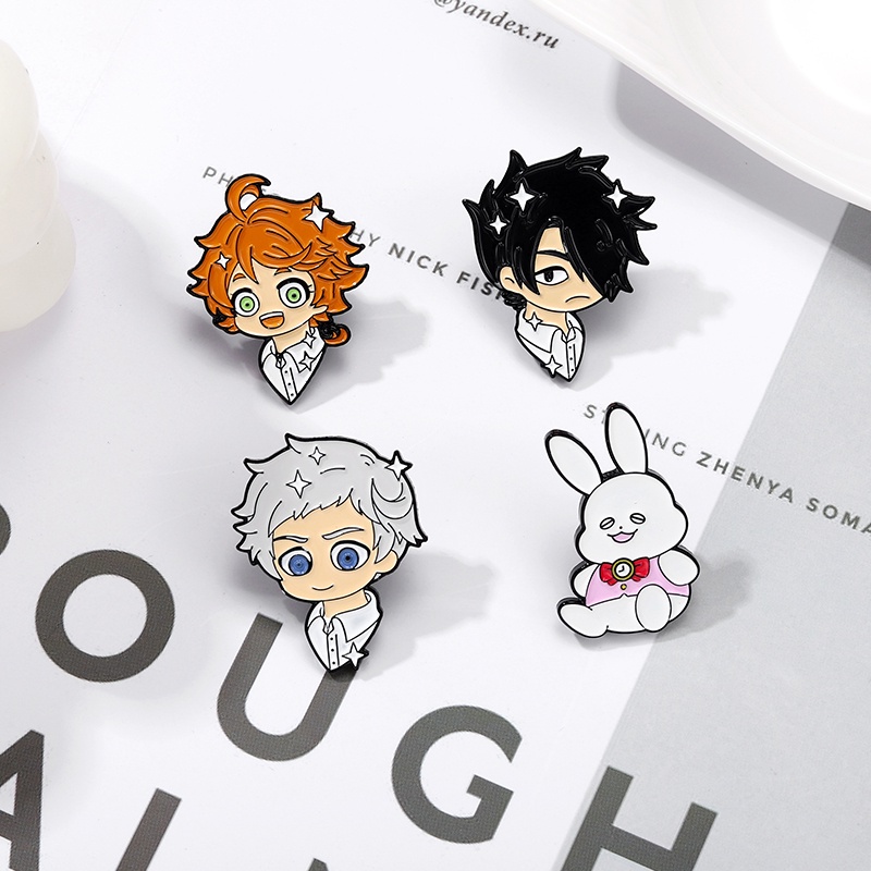 Ghim Cài Áo Hình Chú Thỏ Hoạt Hình The Promised Neverland Đáng Yêu