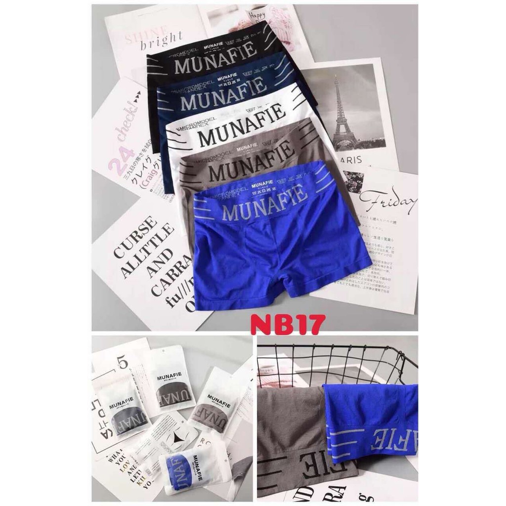 Quần lót nam . Quần sịp đùi nam dáng boxer , vải cotton dệt kim không đường may co giãn 4 chiều NB17