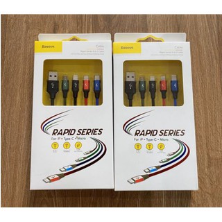 Dây cáp sạc nhand 3.5A đa năng 4 in 1 Type-C, 2 Lighning, Micro USB Ver 2.0 hiệu Baseus Rapid - Hàng chính hãng