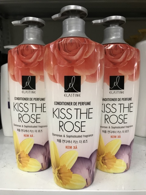 [Combo] Dầu gội + Kem xả  Nước Hoa Elastine Kiss The Rose 600ml