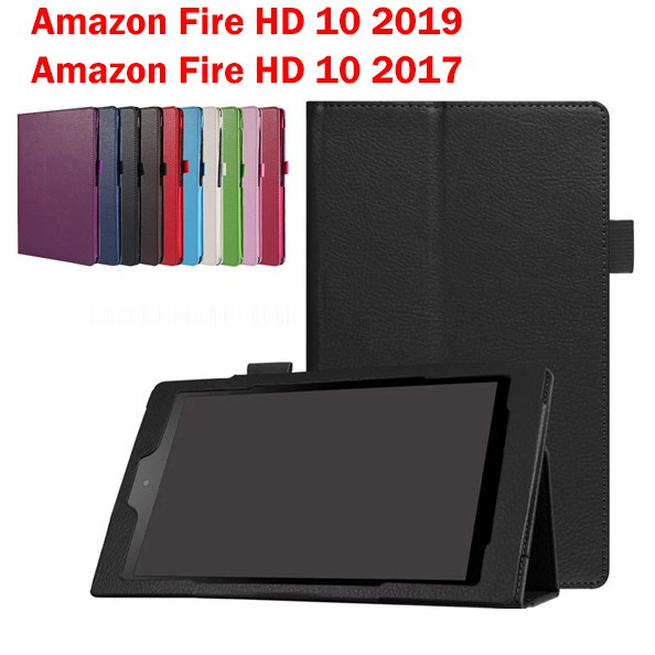 Bao da PU Bao da nắp gập cho Amazon Fire HD 10 2019 2017 Bao da cho trẻ em Bao da thông minh gập lại Vỏ đứng