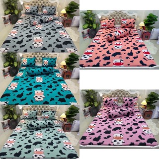 Bộ Drap thun Hàn Quốc 4 món ~ Bò sữa nhiều màu siêu cưng