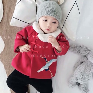 Áo cổ tàu thêu hạc