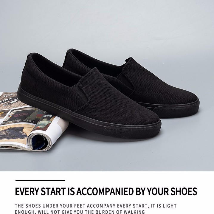 Giày Lười Vải Nam Leyo Full Đen 1 Màu Duy Nhất G 82 | BigBuy360 - bigbuy360.vn