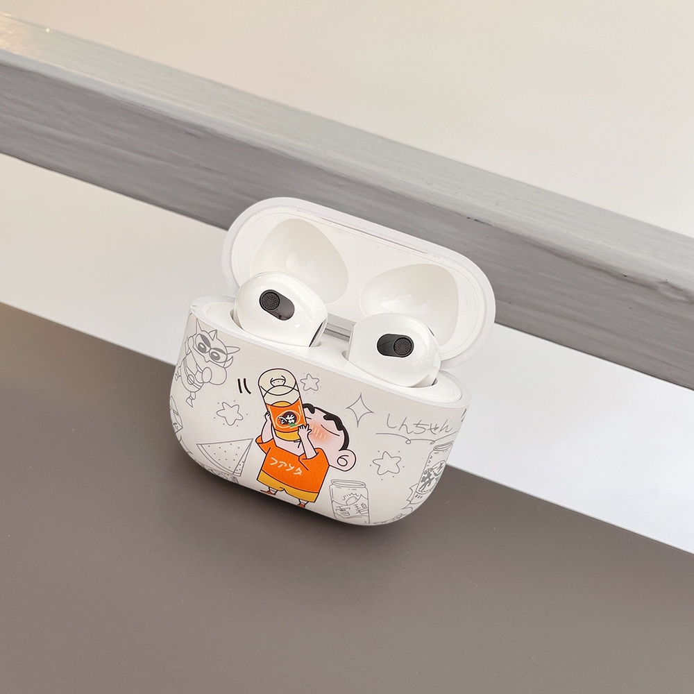 Vỏ Bảo Vệ Hộp Sạc Tai Nghe AirPods Pro AirPods1 2 3 Bằng Silicon Mềm Hình Cậu Bé Bút Chì