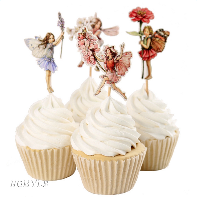 24 Que Cắm Trang Trí Bánh Cupcake Hình Tiên Pixie