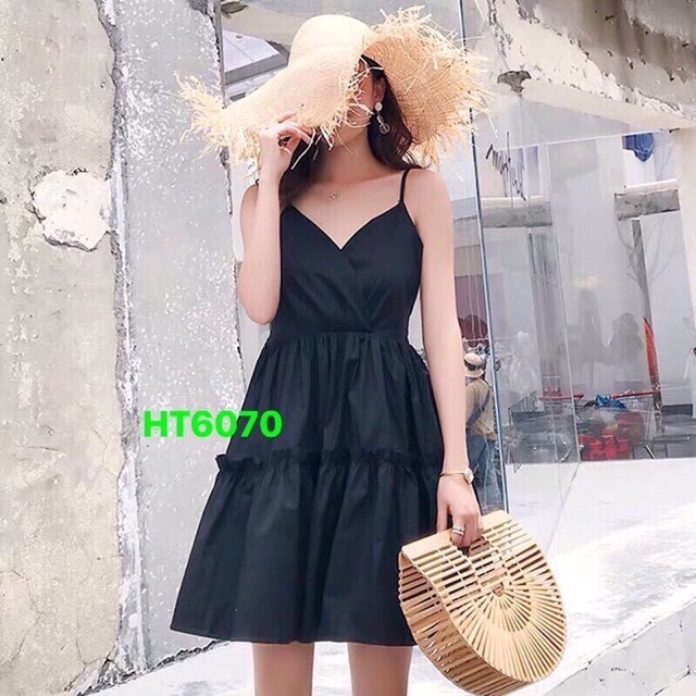 Đầm 2 dây xoè cột nơ eo, đầm tiểu thư babydoll 2 dây - A5U | BigBuy360 - bigbuy360.vn