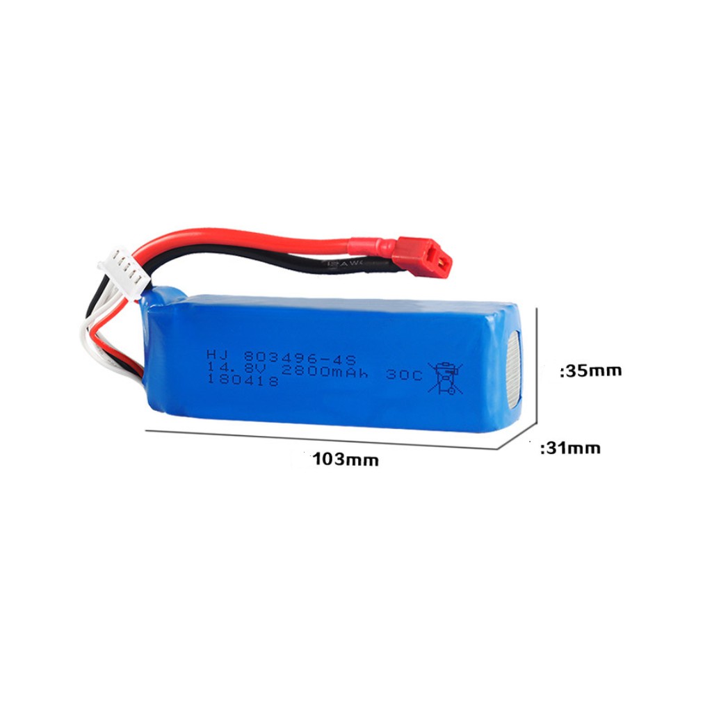 Pin sạc Lipo 14.8v 2800mah T xả 25c có mạch bảo vệ Ft011