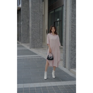 CECI Đầm sơ mi dáng dài basic