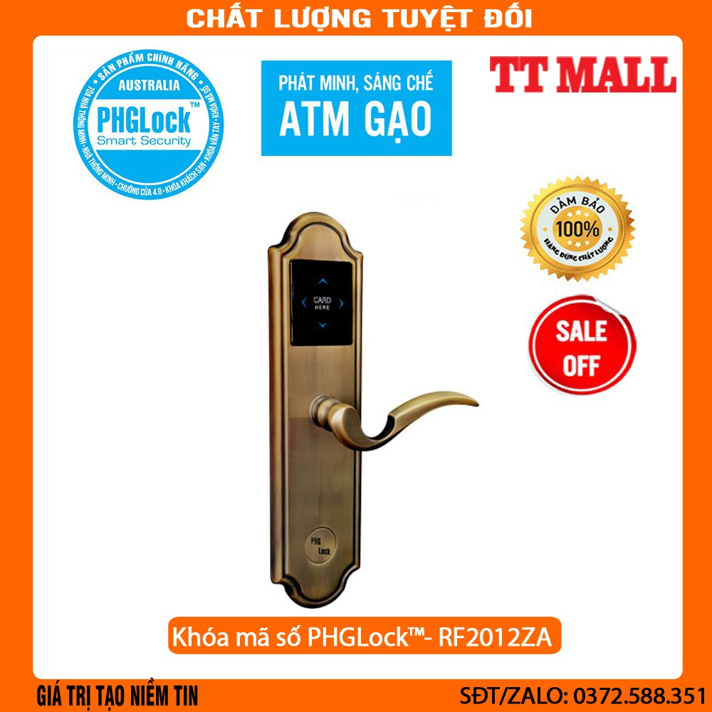 Khóa mã số,thẻ cảm ứng cho khách sạn PHGLock™- RF2012ZA chính hãng bảo hành 24 tháng .