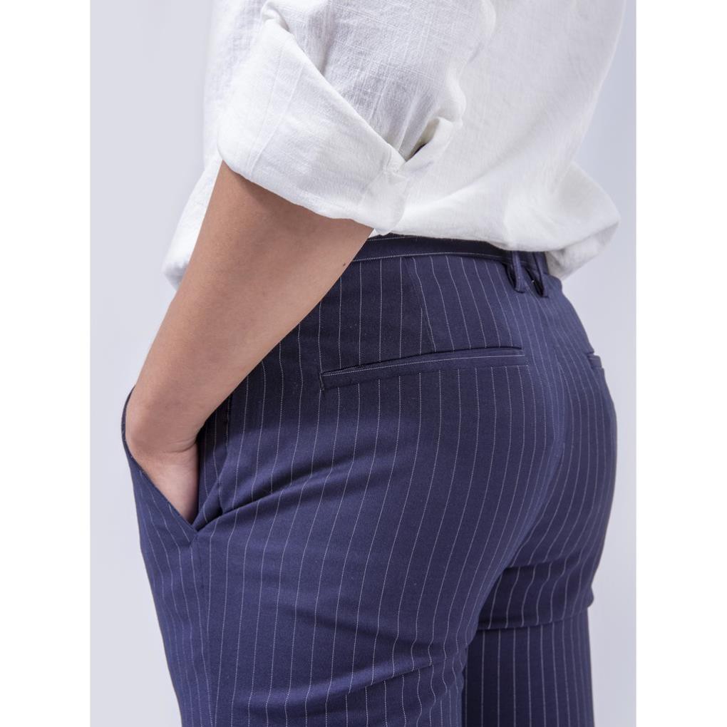 Quần Tây Nam Kẻ Sọc Đẹp 4MEN QT150 Form Slim-Cropped, Vải Cao Cấp