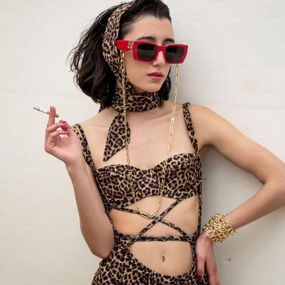 Kính Mát Gọng Vuông Chống Bức Xạ Phong Cách Hàn Quốc Thời Trang Cho Nữ