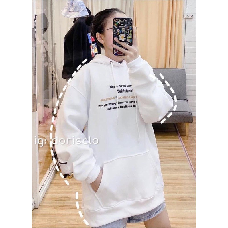 áo hoodie nỉ trắng