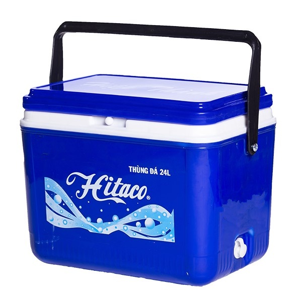 Thùng đá 24L có quai xách, van xả thoát nước, thùng nhựa đựng đá dã ngoại
