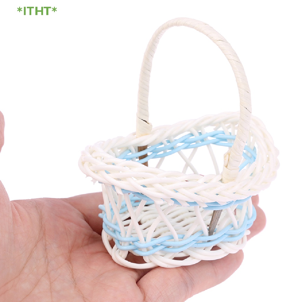 1 Giỏ Đan Mini 1: 12 Dùng Để Trang Trí Nhà Búp Bê Mới