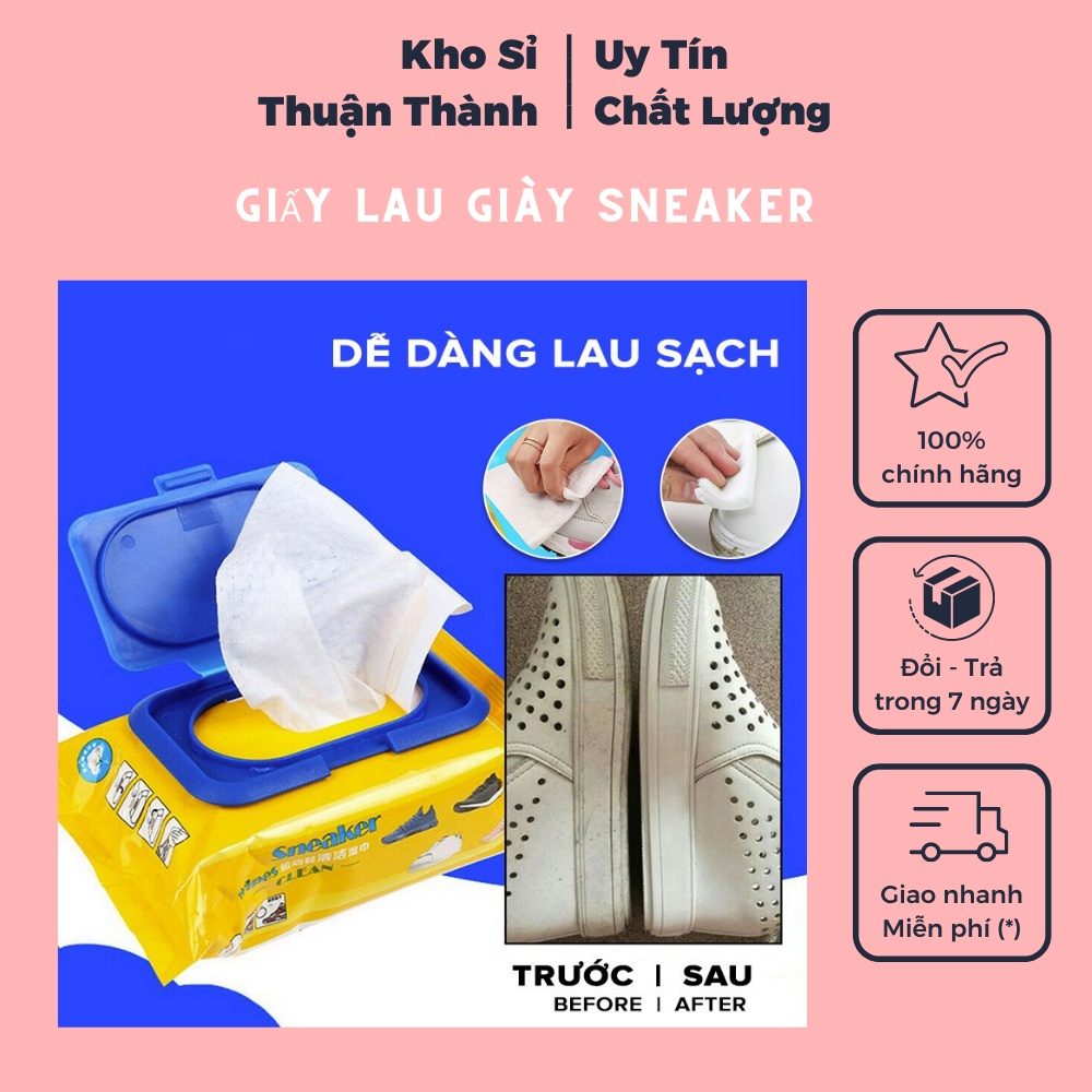 Giấy lau giày sneaker thần thánh có túi nhỏ gọn - túi 30 miếng tiện lợi (khosithuanthanh)