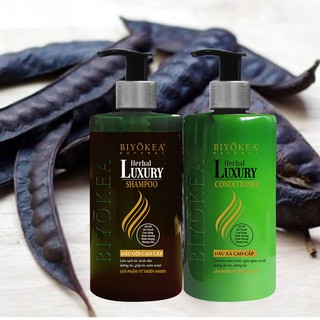 Set Gội Xả bồ kết thiên nhiên, dầu gội thảo dược ngăn rụng tóc kích thích mọc tóc (Dầu Gội 320ml + Dầu Xả 320ml)