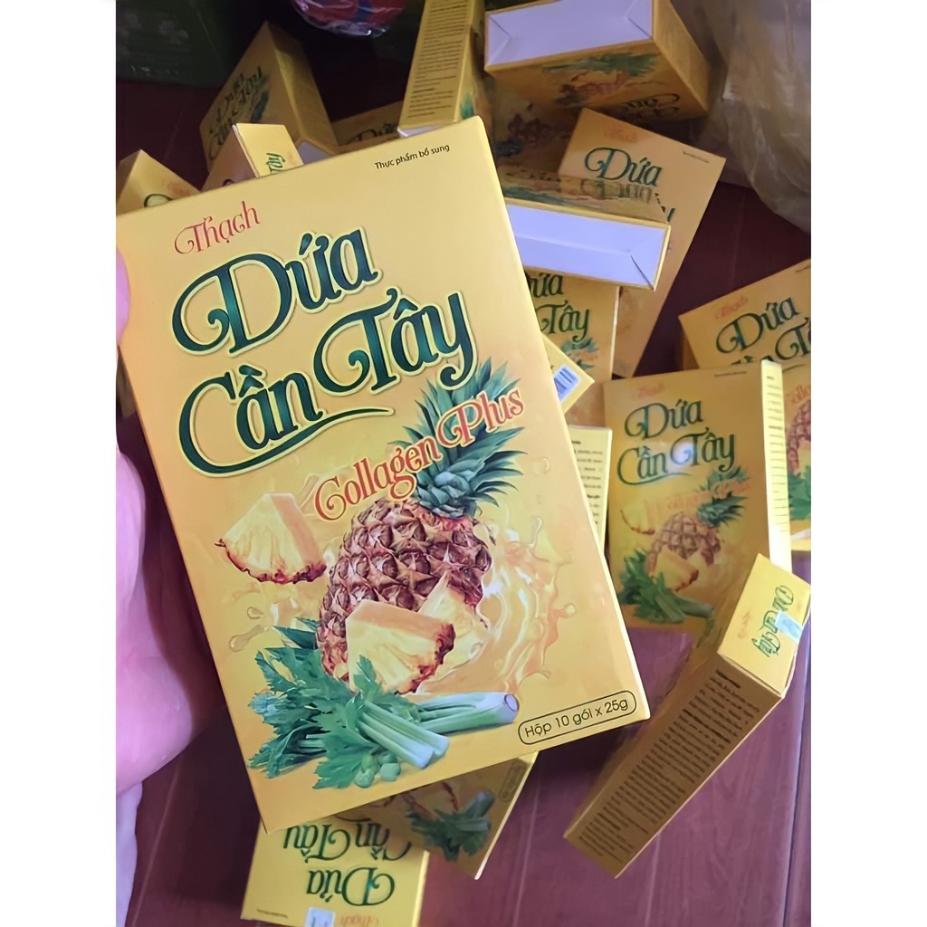 Thạch dứa cần tây Collagen giảm cân cấp tốc an toàn detox đẹp da