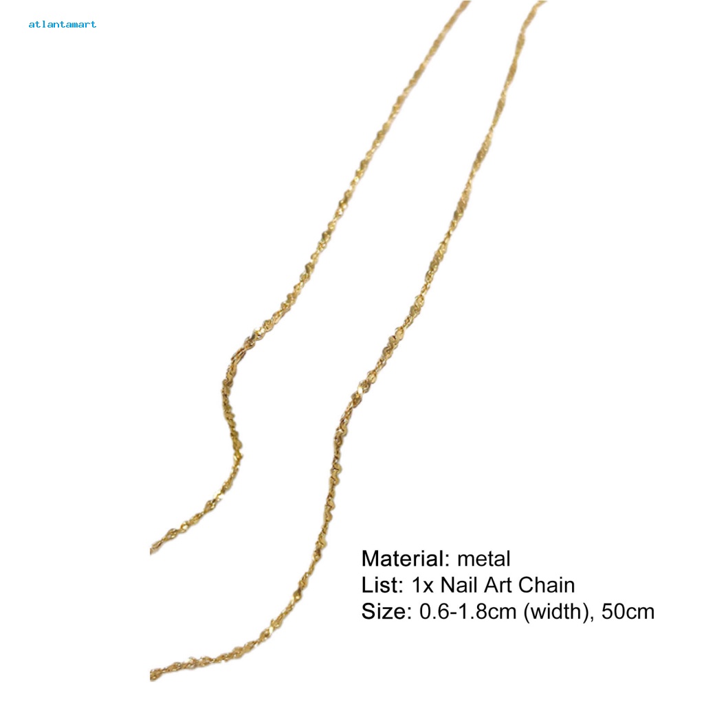 Atl| Dây Xích Kim Loại 3D Tự Trang Trí Móng Tay Cho Nữ