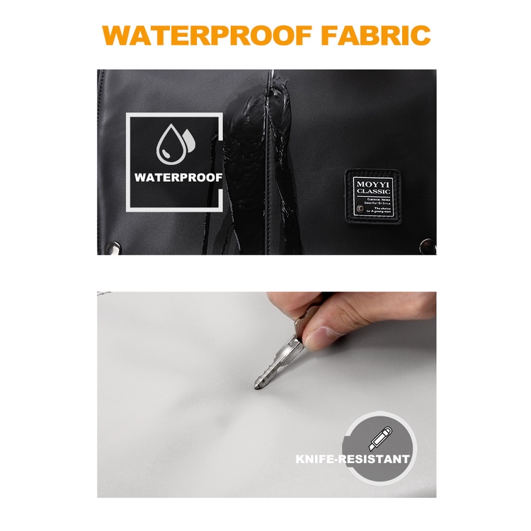 Balo da nam PU đựng laptop 15.6 inch chống thấm nước phong cách công sở dành cho nam backpack