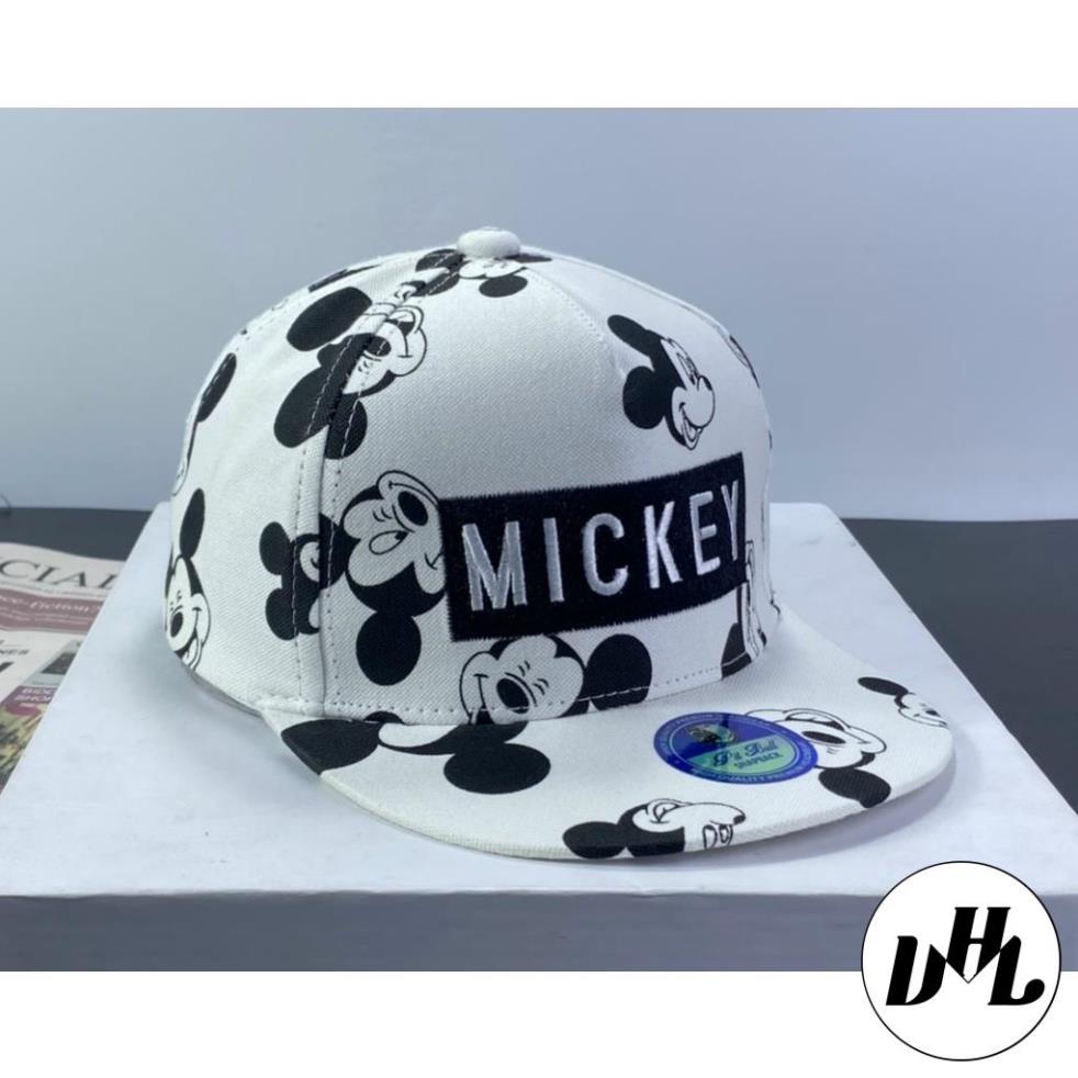 Mũ cho bé (5 đến 9 tuổi), nón trẻ em HIPHOP SNAPBACK MICKEY  vải Kaki xịn (Ảnh thật)