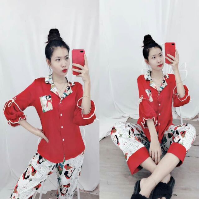 Đồ bộ ngủ lụa satin