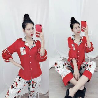 Đồ bộ ngủ lụa satin