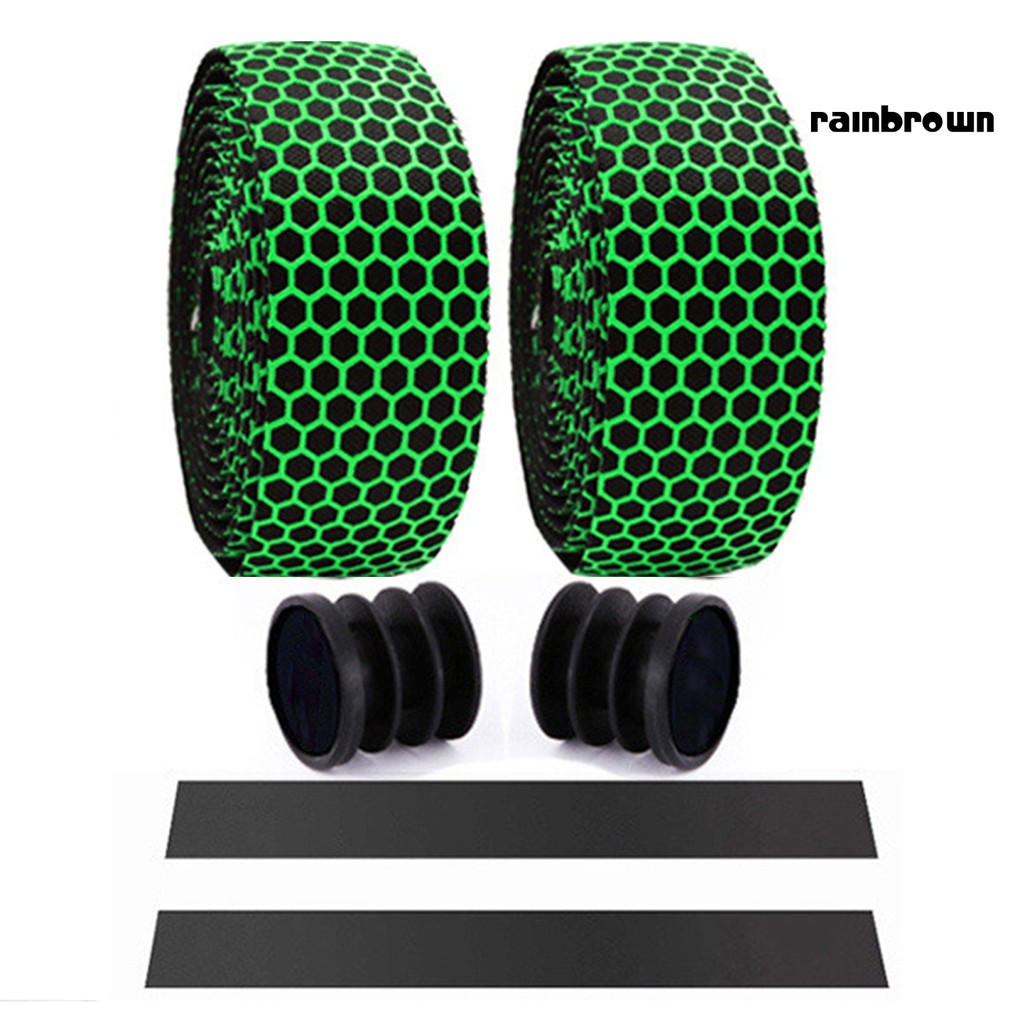 Bộ 2 Băng Quấn Tay Lái Xe Đạp Thiết Kế Kiểu Tổ Ong Thoáng Khí Mềm Mại Kèm Chốt Cắm