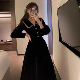 Váy nữ cổ v thiết kế tay phồng dáng dài, Đầm thời trang công sở cao cấp dự tiệc sang trọng V108