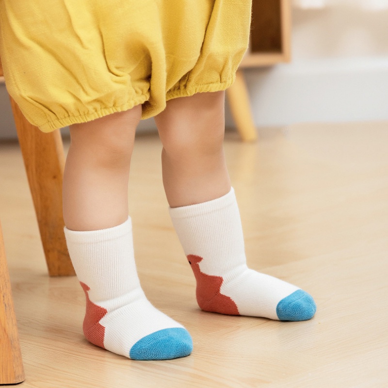 Set 5 Đôi Vớ Dài Trung Bình Họa Tiết Hoạt Hình Ba Chiều Cho Bé Sơ Sinh
