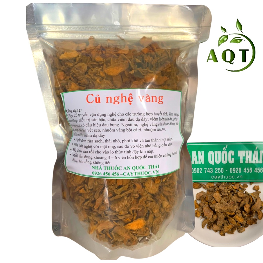 Nghệ Vàng Khô Thái Lát 100g Nguyên Chất, Vàng Tươi Tự Nhiên