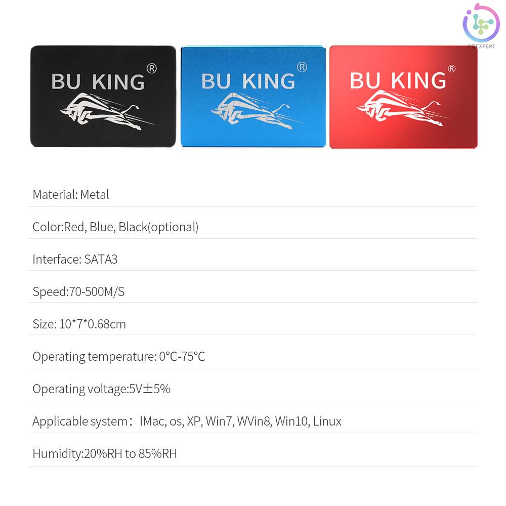 BU KING SSD2.5inch Blue Bull Compatibility Speed Transmission Plus Rock-solid Reliability High-quality Memory Chips Blue 120GB