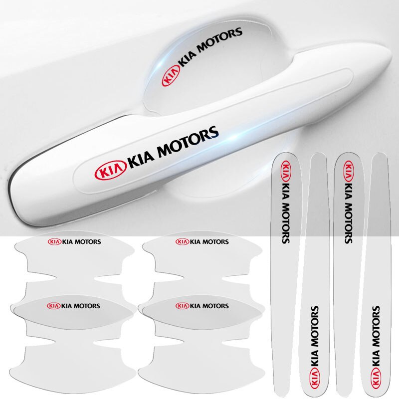 Bộ 8 miếng hình dán tay nắm cửa xe hơi cao cấp dành cho Kia Morning Seltos K3 Carens Forte Cerato Soluto