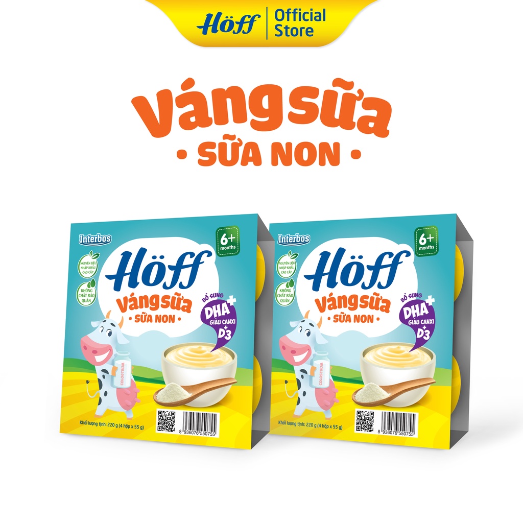 Bộ Đôi Sản phẩm Váng Sữa Cao Cấp Hoff (2 vỉ - 8 hộp)