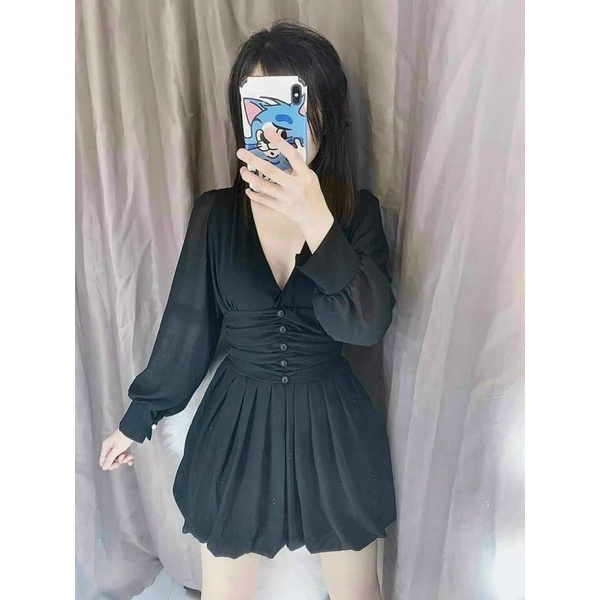 Đầm Cổ Tim Xếp Ly Bigsize 55kg Đến 100kg (L/XL/XXL)