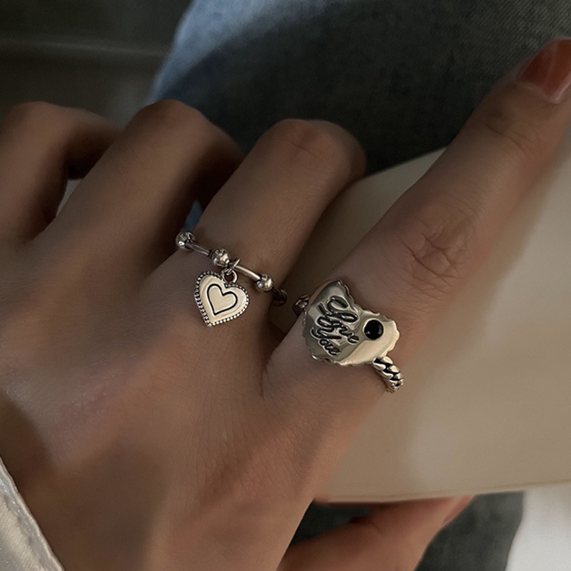 Nhẫn Bạc Thời Trang Hình Trái Tim/Chữ You Cho Nữ