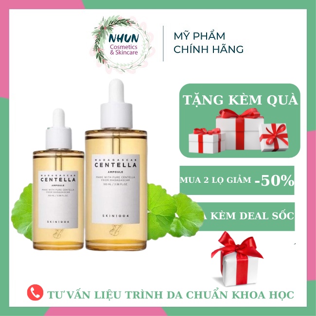 Tinh chất Serum rau má giúp phục hồi, trắng da,dưỡng ẩm Madagascar Centella SKIN1004 55ml/100ml Hàn quốc