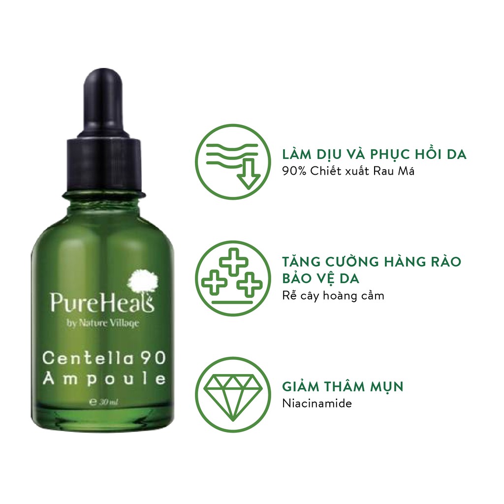 Combo tinh chất  và kem dưỡng  PUREHEAL'S cấp ẩm và cải thiện da chiết xuất Rau Má