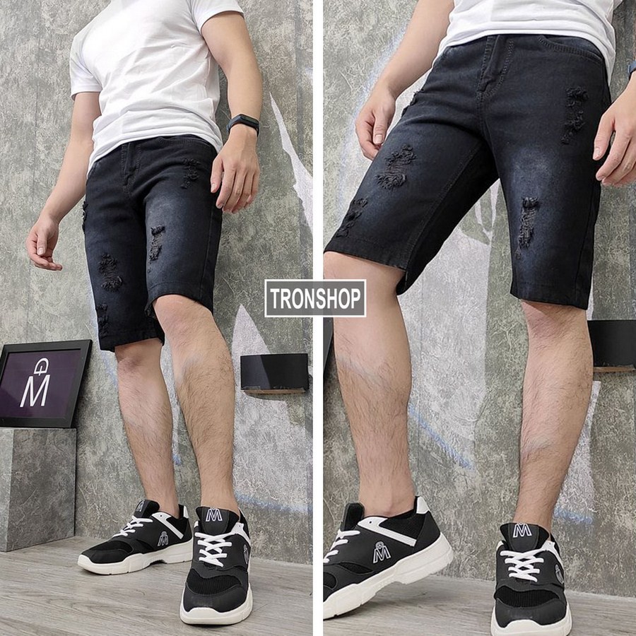 Quần short jean nam TS417 vải chất đẹp không phai màu đẹp Tronshop