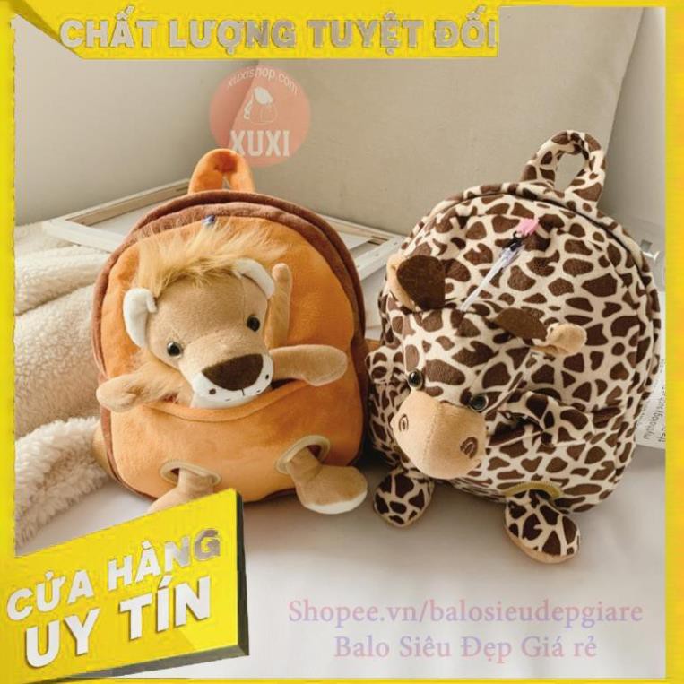 Balo mẫu giáo mầm non siêu nhẹ cho bé Ba lô hình thú bông dễ thương sư tử ngựa vằn hổ XUBL057