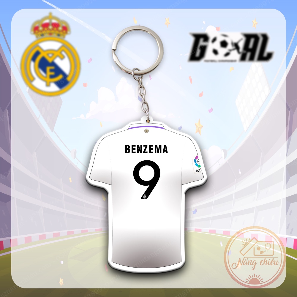 Móc Khóa Dày In Sắc Nét 2 Mặt, Áo Đấu CLB Real Madrid ☘️MÓC KHÓA THẺ CẦU THỦ☘️