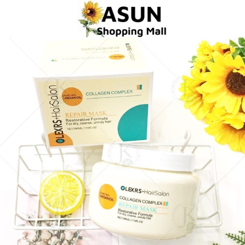 Kem Ủ Olexrs+ 500ml Phục Hồi Hư Tổn, Vào Nếp Mềm Mượt Hair Salon Repair Mask