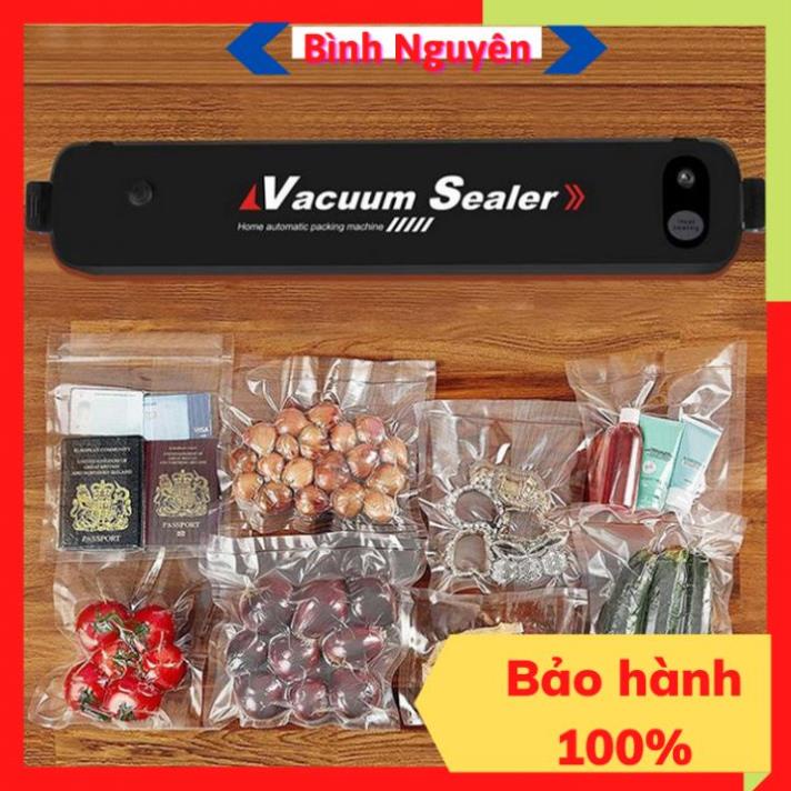 Máy hút chân không thực phẩm vacuum sealer hút và hàn miệng túi chân không thực phẩm 2in1 tiện lợi tặng kèm 10 túi hút